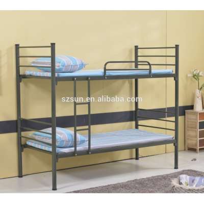 High quality green military iron detachable round tube metal bunk bed parts