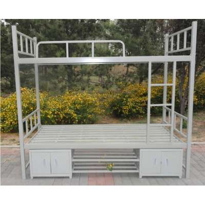 Temporary living construction site iron bunk bed with drawer stairs