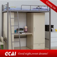 Metal frame high school dormitory economic bunk beds with study table