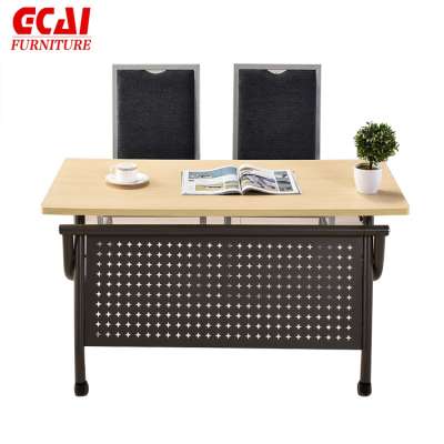 Modern office wooden folding table with wheel