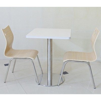 Fast food resturant cheap metal leg wood chair