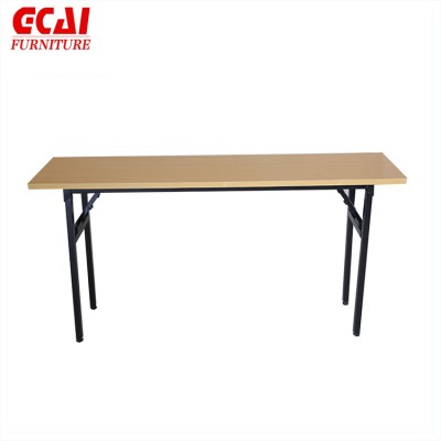 Fireproof veneer wooden folding table with Iron frame