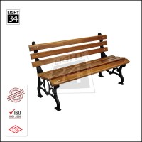 Outdoor Patio Garden Park Metal Frame Wooden Bench