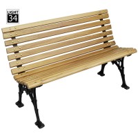 Wooden Slats Cast Aluminum Garden Bench Furniture Outdoor Metal Urban Street Bench